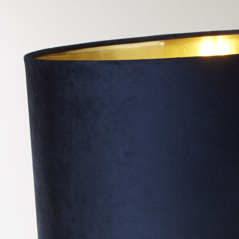 Searchlight 67522AZ Scarborough Table Lamp - Crystal, Brass Metal & Navy Velvet - Searchlight - Falcon Electrical UK