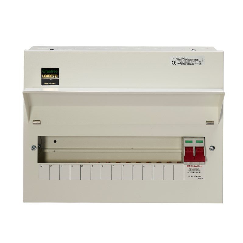 Crabtree 18MS14 14 Way Consumer Unit Main Switch 100A, Flexible Configuration - Crabtree - Falcon Electrical UK