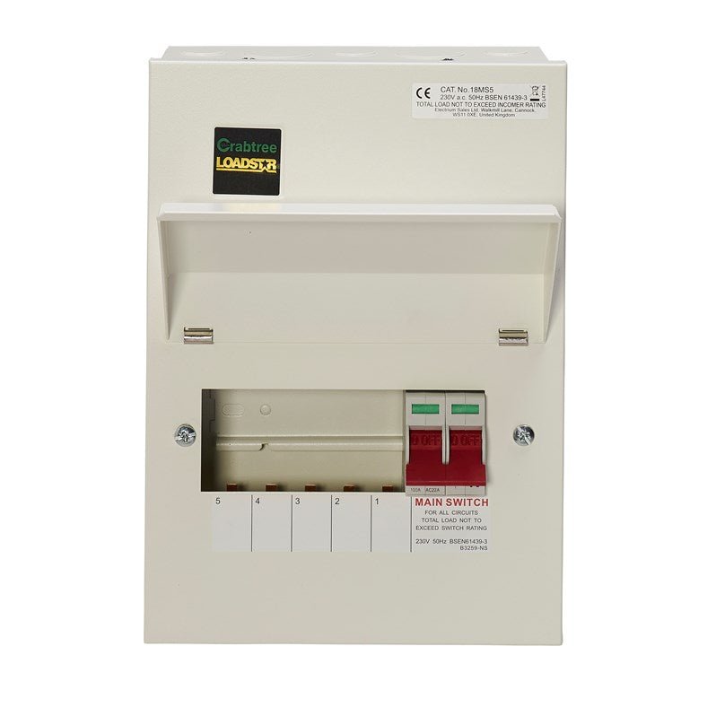 Crabtree 18MS5 5 Way Consumer Unit Main Switch 100A, Flexible Configuration - Crabtree - Falcon Electrical UK