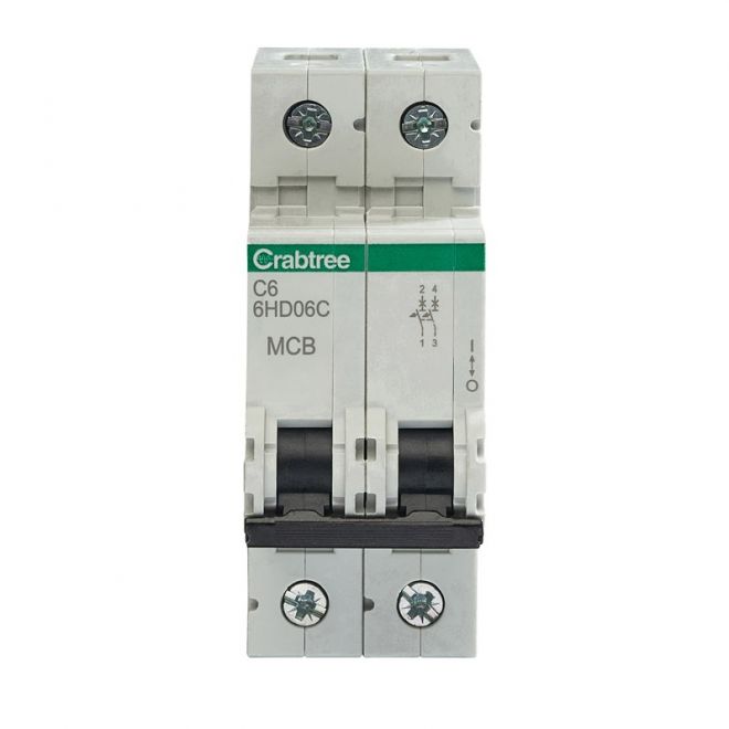 Crabtree 6HD06C C6 10kA 2P MCB - Crabtree - Falcon Electrical UK