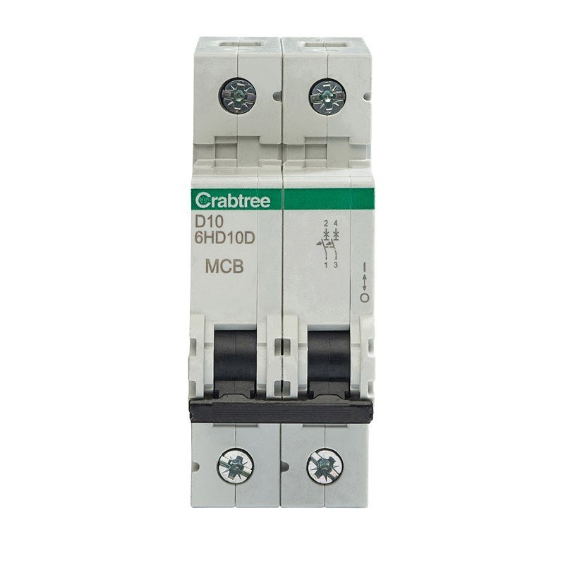 Crabtree 6HD10D D10 10kA 2P MCB - Crabtree - Falcon Electrical UK