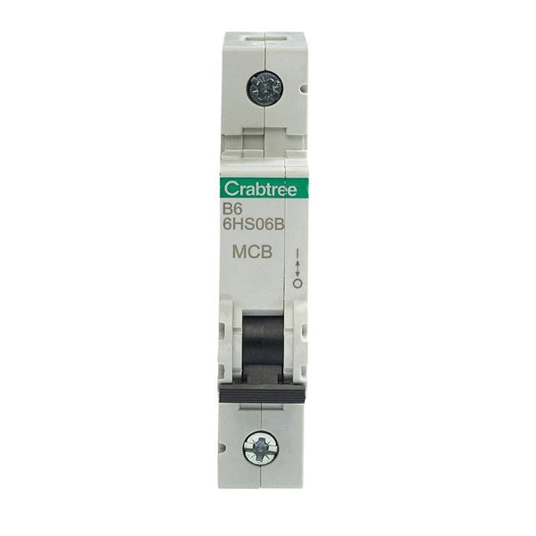 Crabtree 6HS06B B6 10kA 1P MCB (1 Module Width) - Crabtree - Falcon Electrical UK