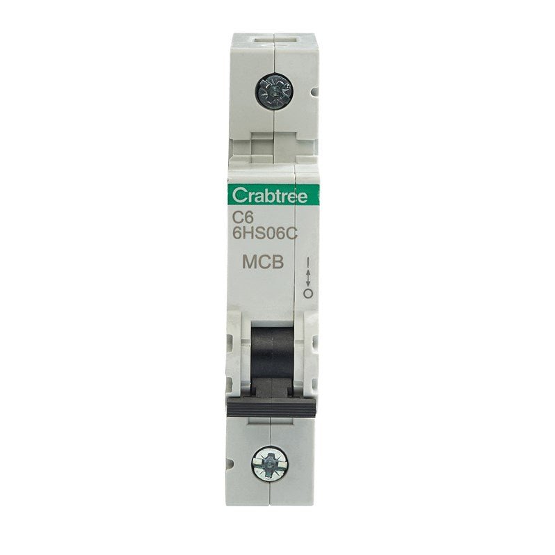 Crabtree 6HS06C C6 10kA 1P MCB (1 Module Width) - Crabtree - Falcon Electrical UK