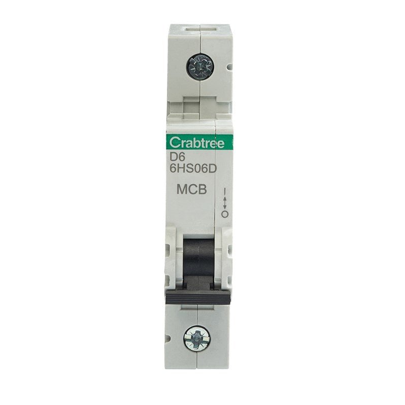 Crabtree 6HS06D D6 10kA 1P MCB (1 Module Width) - Crabtree - Falcon Electrical UK