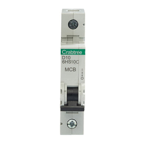 Crabtree 6HS10C C10 10kA 1P MCB (1 Module Width) - Crabtree - Falcon Electrical UK