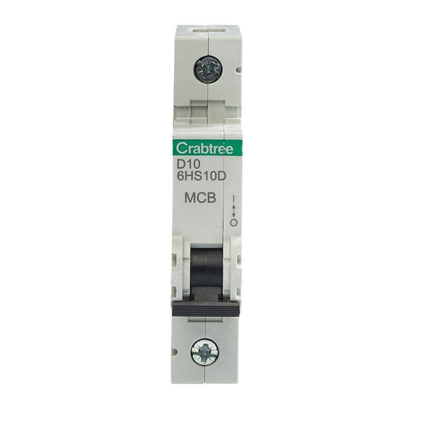 Crabtree 6HS10D D10 10kA 1P MCB (1 Module Width) - Crabtree - Falcon Electrical UK