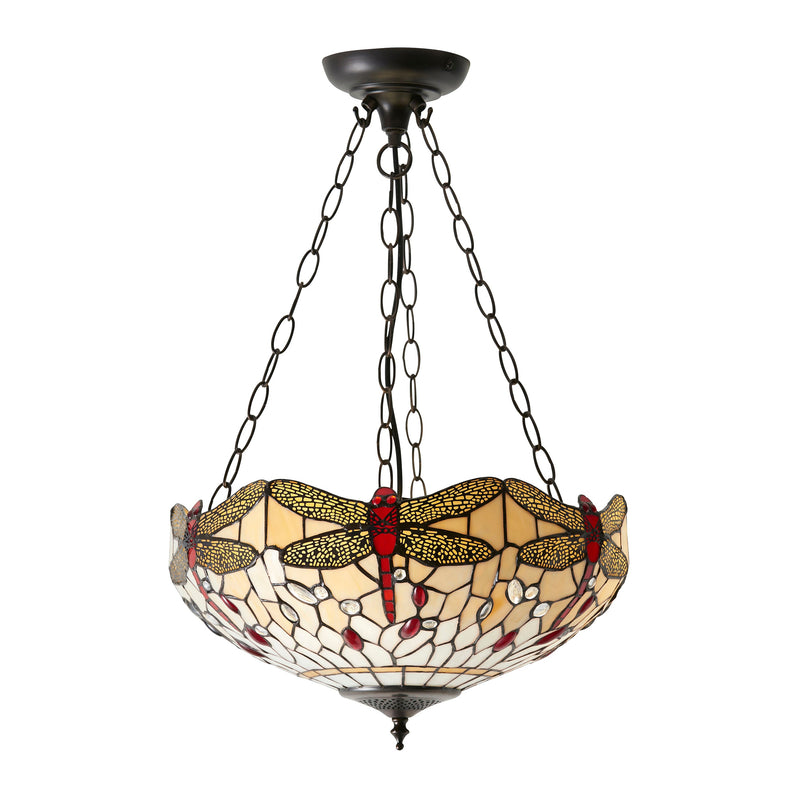 Endon 70759 Dragonfly beige 3lt Pendant - Endon - Falcon Electrical UK