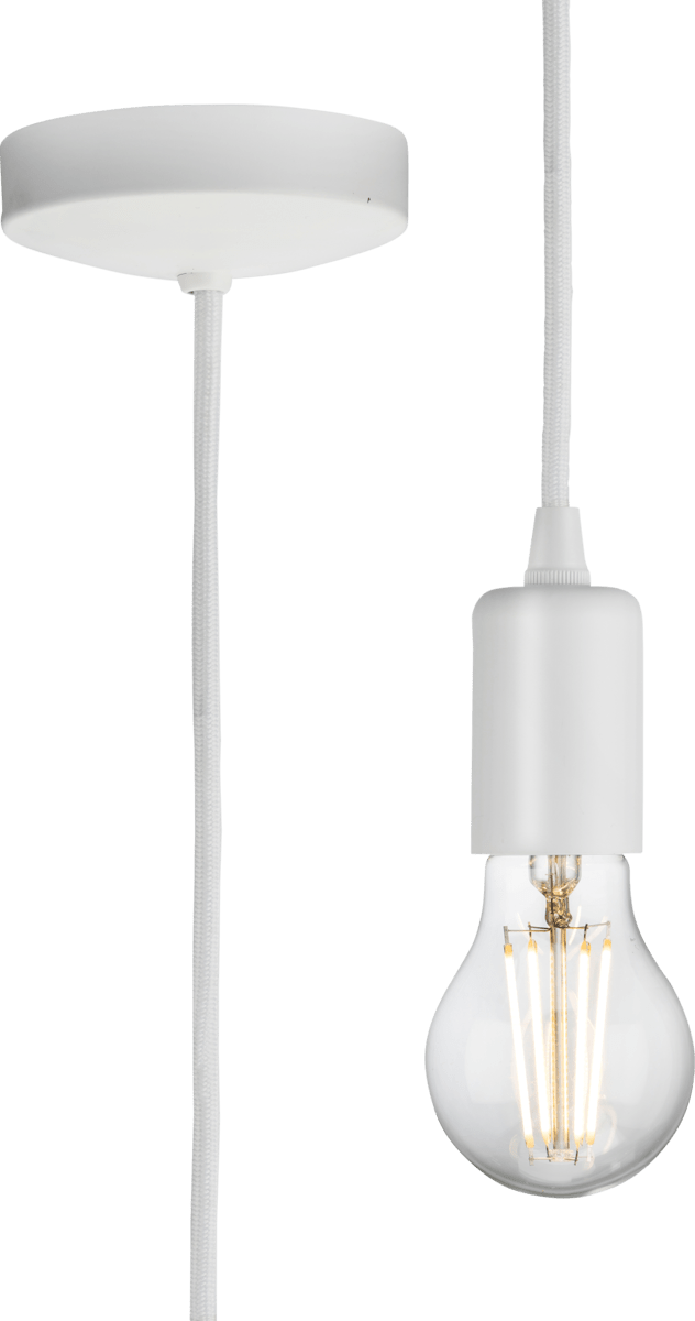 Knightsbridge MLA 8270LMW 1.8m E27 Contemporary Pendant Set - Matt White - Knightsbridge MLA - Falcon Electrical UK