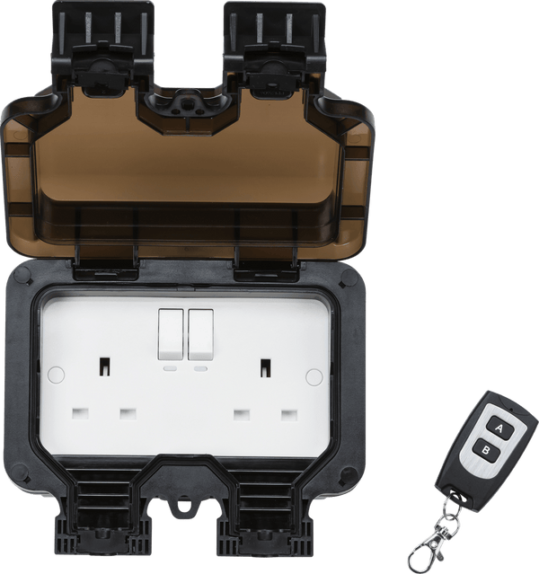 Knightsbridge MLA OP9R Remote Controlled IP66 13A 2G outdoor Socket - Knightsbridge MLA - Falcon Electrical UK