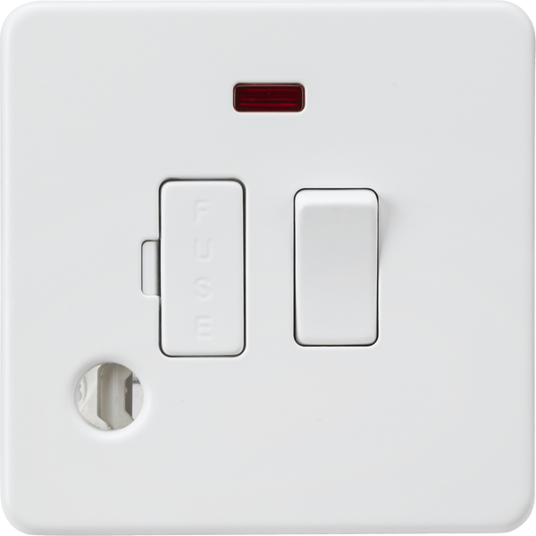 Knightsbridge MLA SF6300FMW 13A Switched Fused Spur with Neon and Flex Outlet - Matt White - Knightsbridge MLA - Falcon Electrical UK