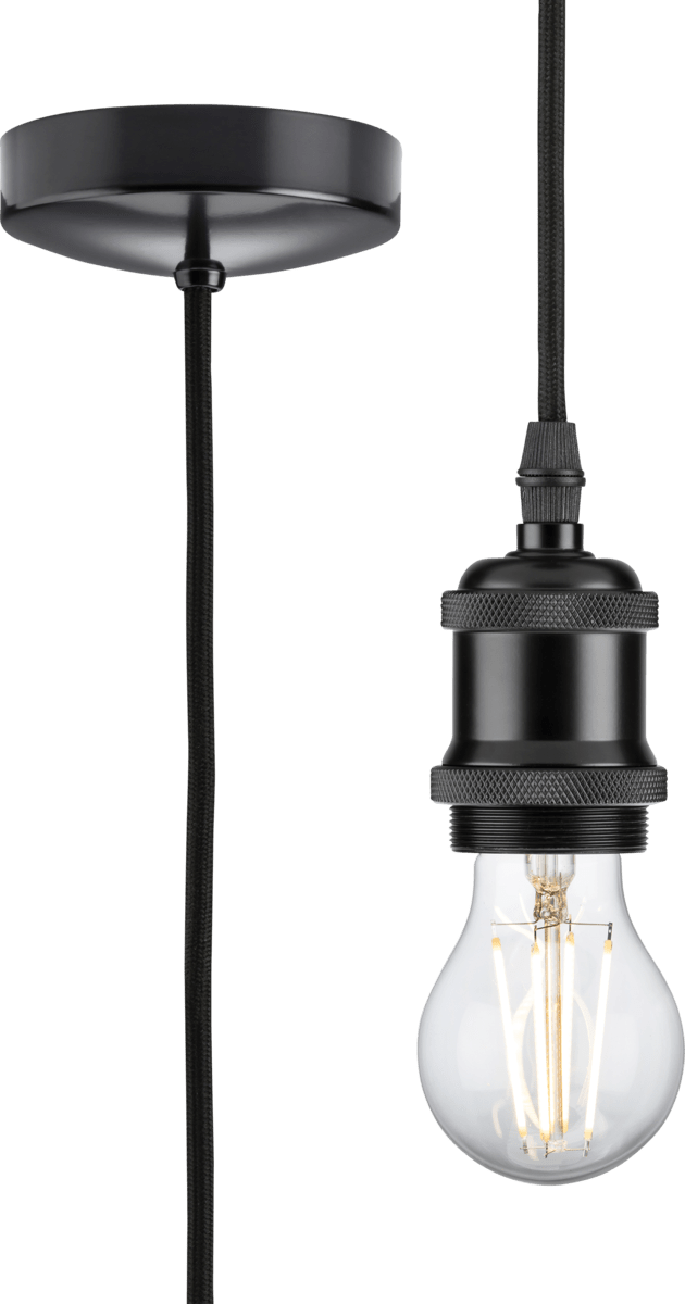 Knightsbridge MLA 8271LMB 1.8m E27 Vintage Pendant Set - Matt Black - Knightsbridge MLA - Falcon Electrical UK