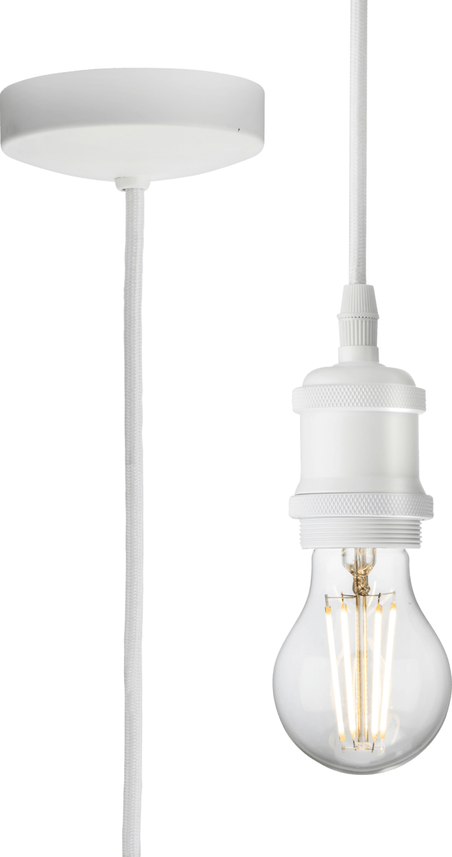 Knightsbridge MLA 8271LMW 1.8m E27 Vintage Pendant Set - Matt White - Knightsbridge MLA - Falcon Electrical UK