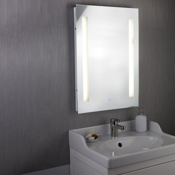 Searchlight 7450 Bathroom Mirror w Shaving Socket - Chrome & Frosted, IP44 - Searchlight - Falcon Electrical UK