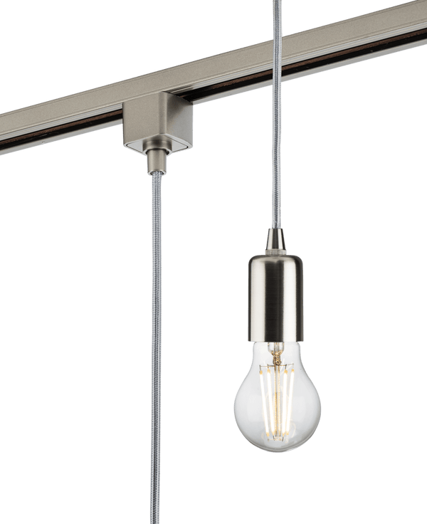 Knightsbridge MLA TRK8270BC 230V 1.8M E27 Contemporary Track Pendant - Brushed Chrome - Knightsbridge MLA - Falcon Electrical UK