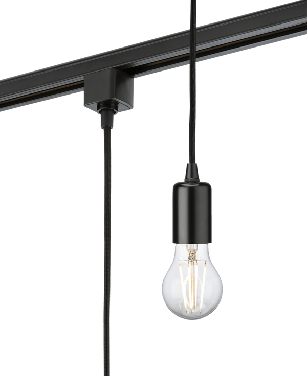 Knightsbridge MLA TRK8270BK 230V 1.8M E27 Contemporary Track Pendant - Black - Knightsbridge MLA - Falcon Electrical UK