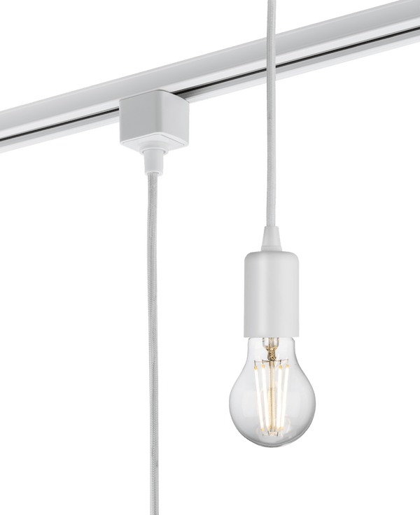 Knightsbridge MLA TRK8270W 230V 1.8M E27 Contemporary Track Pendant - White - Knightsbridge MLA - Falcon Electrical UK