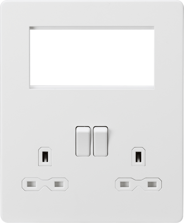 Knightsbridge MLA SFR194MW Screwless Small Multimedia Combination Plate - Matt White - Knightsbridge MLA - Falcon Electrical UK