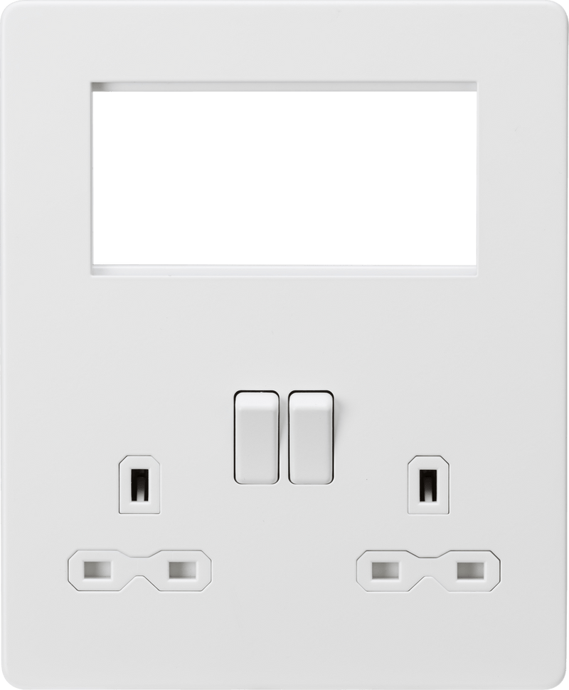 Knightsbridge MLA SFR194MW Screwless Small Multimedia Combination Plate - Matt White - Knightsbridge MLA - Falcon Electrical UK