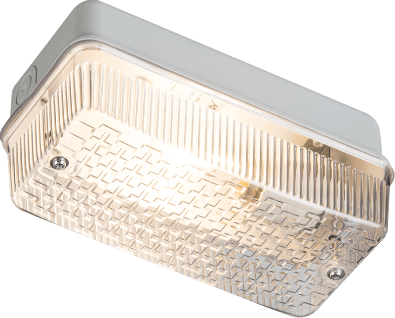 Knightsbridge MLA BH22BC 230V IP65 100W (BC) B22 Bulkhead with Clear Prismatic Diffuser and Aluminium Base - Knightsbridge MLA - Falcon Electrical UK