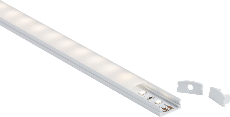 Knightsbridge MLA 1MSURW 1M Aluminium Profile - Surface Mount Flat in White - Knightsbridge MLA - Falcon Electrical UK