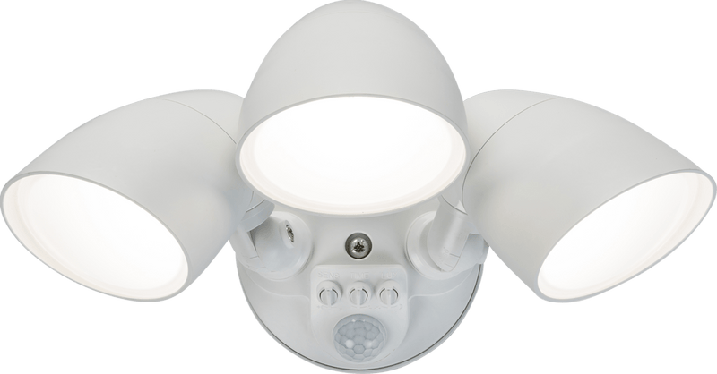 Knightsbridge MLA SL30CCTW 110-230V IP65 Triple Head White 30W Security Floodlight with PIR, Sensor, CCT and Manual Override - Knightsbridge MLA - Falcon Electrical UK