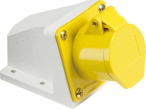 Knightsbridge MLA IN003 110V IP44 16A Angled Surface Mount Socket 2P+E - Knightsbridge MLA - Falcon Electrical UK