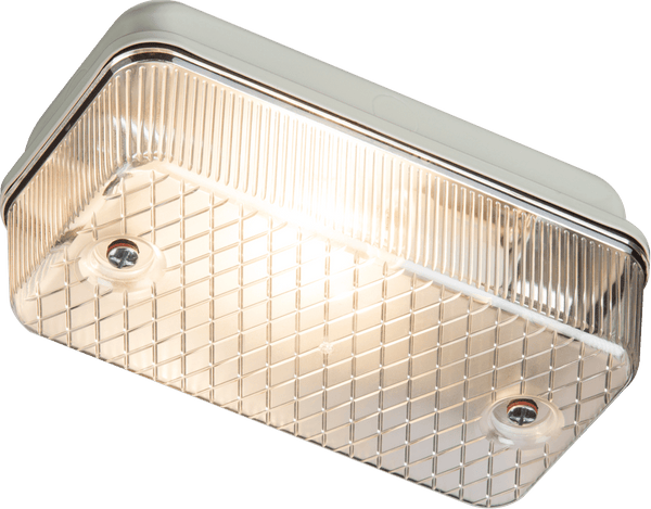 Knightsbridge MLA E27PC 230V IP65 100W max (ES) E27 Bulkhead with Clear Prismatic Diffuser and Aluminium Base - Knightsbridge MLA - Falcon Electrical UK