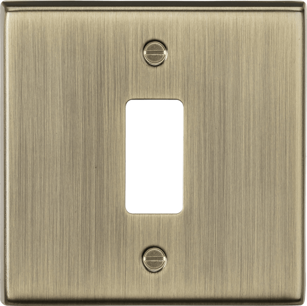 Knightsbridge MLA GDCS1AB 1G grid faceplate - antique brass - Knightsbridge MLA - Falcon Electrical UK