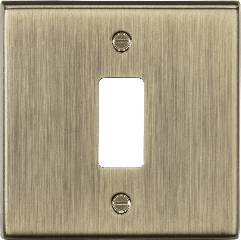 Knightsbridge MLA GDCS1AB 1G grid faceplate - antique brass - Knightsbridge MLA - Falcon Electrical UK