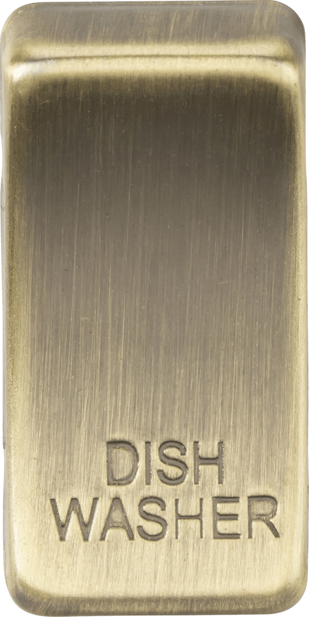 Knightsbridge MLA GDDISHAB Switch cover "marked DISHWASHER" - antique brass - Knightsbridge MLA - Falcon Electrical UK