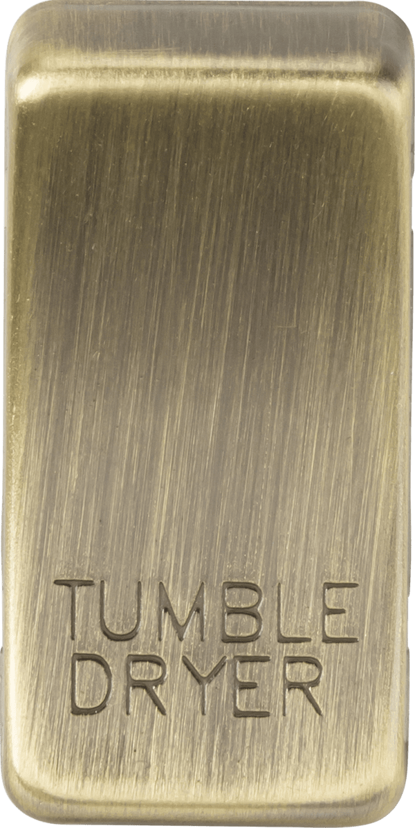 Knightsbridge MLA GDDRYAB Switch cover "marked TUMBLE DRYER" - antique brass - Knightsbridge MLA - Falcon Electrical UK