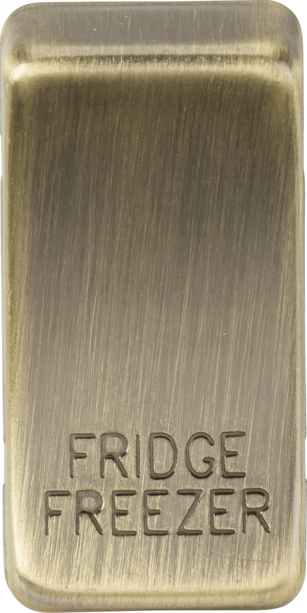 Knightsbridge MLA GDFRIDAB Switch cover "marked FRIDGE FREEZER" - antique brass - Knightsbridge MLA - Falcon Electrical UK