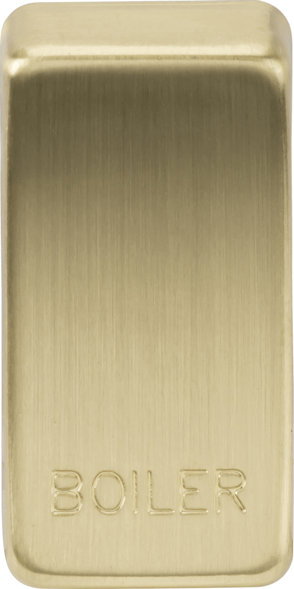 Knightsbridge MLA GDBOILBB Switch cover "marked BOILER" - brushed brass - Knightsbridge MLA - Falcon Electrical UK