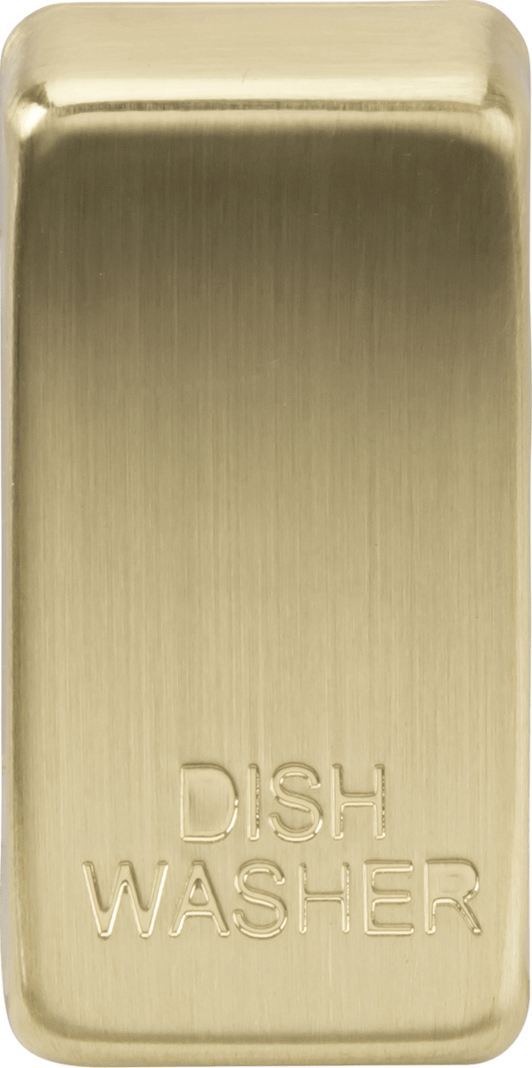 Knightsbridge MLA GDDISHBB Switch cover "marked DISHWASHER" - brushed brass - Knightsbridge MLA - Falcon Electrical UK