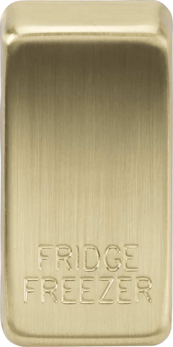 Knightsbridge MLA GDFRIDBB Switch cover "marked FRIDGE FREEZER" - brushed brass - Knightsbridge MLA - Falcon Electrical UK