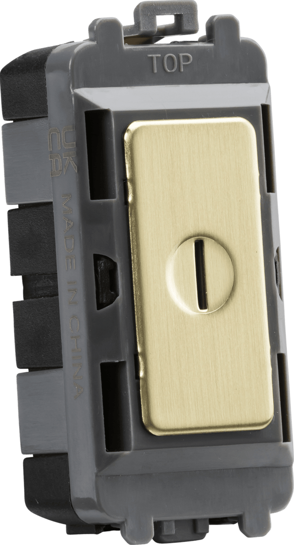 Knightsbridge MLA GDM009BB 20AX 2 way SP key module - brushed brass - Knightsbridge MLA - Falcon Electrical UK