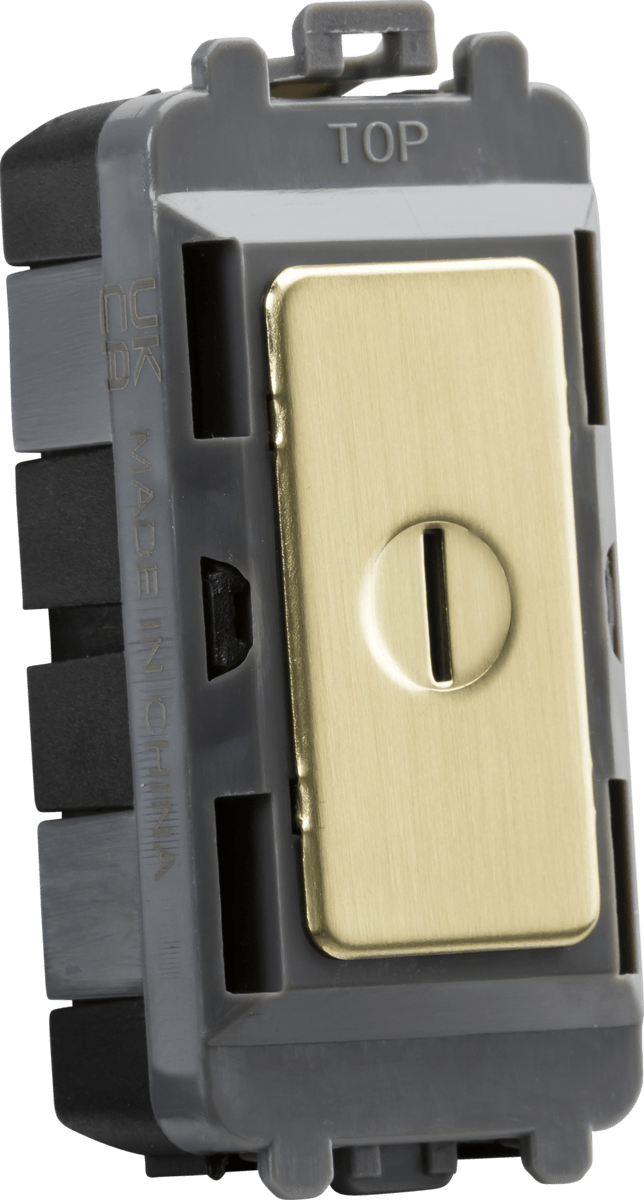 Knightsbridge MLA GDM010BB 20AX DP key module - brushed brass - Knightsbridge MLA - Falcon Electrical UK