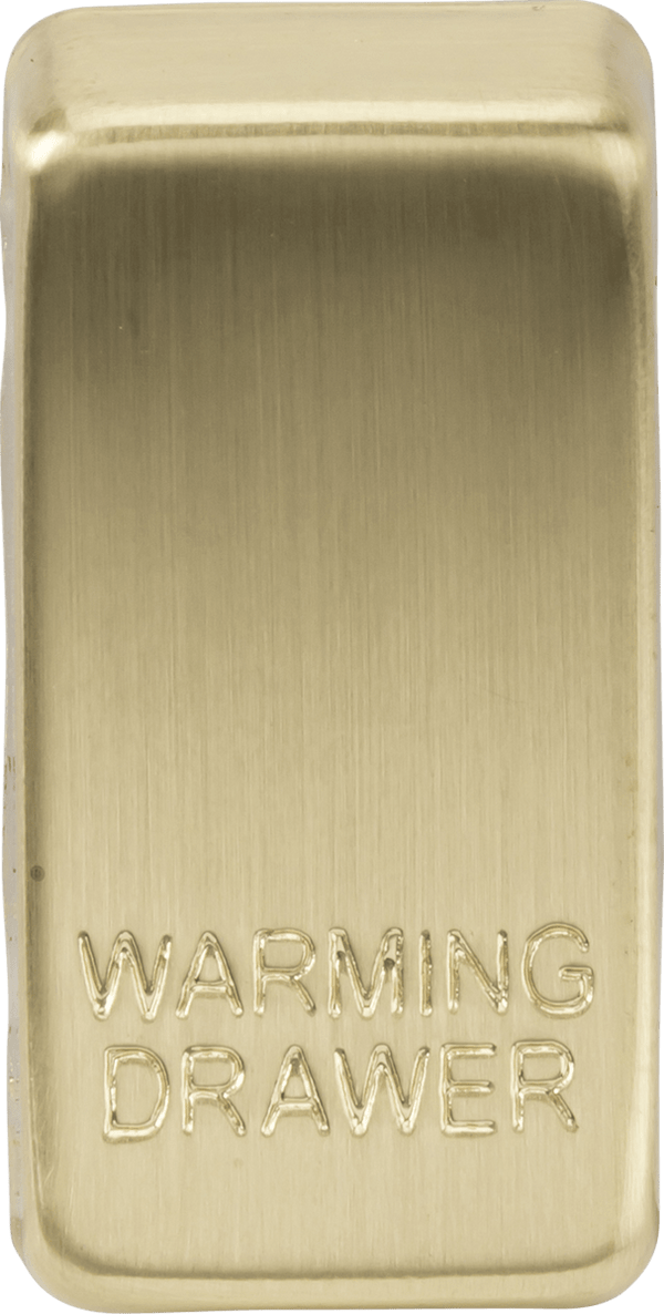 Knightsbridge MLA GDWARMBB Switch cover "marked WARMING DRAWER" - brushed brass - Knightsbridge MLA - Falcon Electrical UK