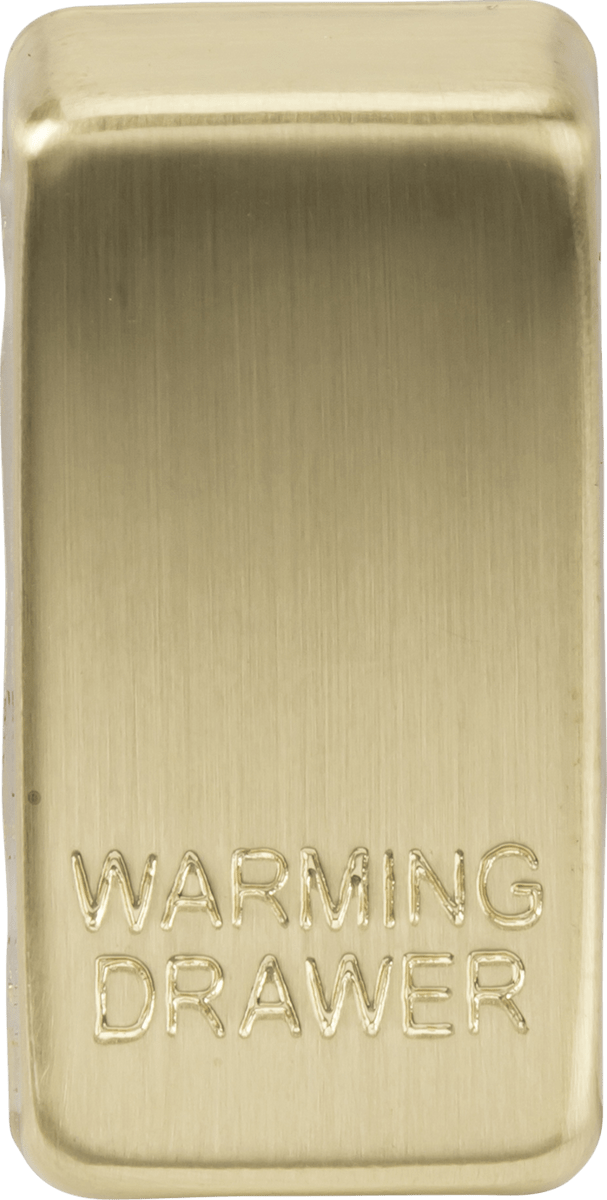 Knightsbridge MLA GDWARMBB Switch cover "marked WARMING DRAWER" - brushed brass - Knightsbridge MLA - Falcon Electrical UK