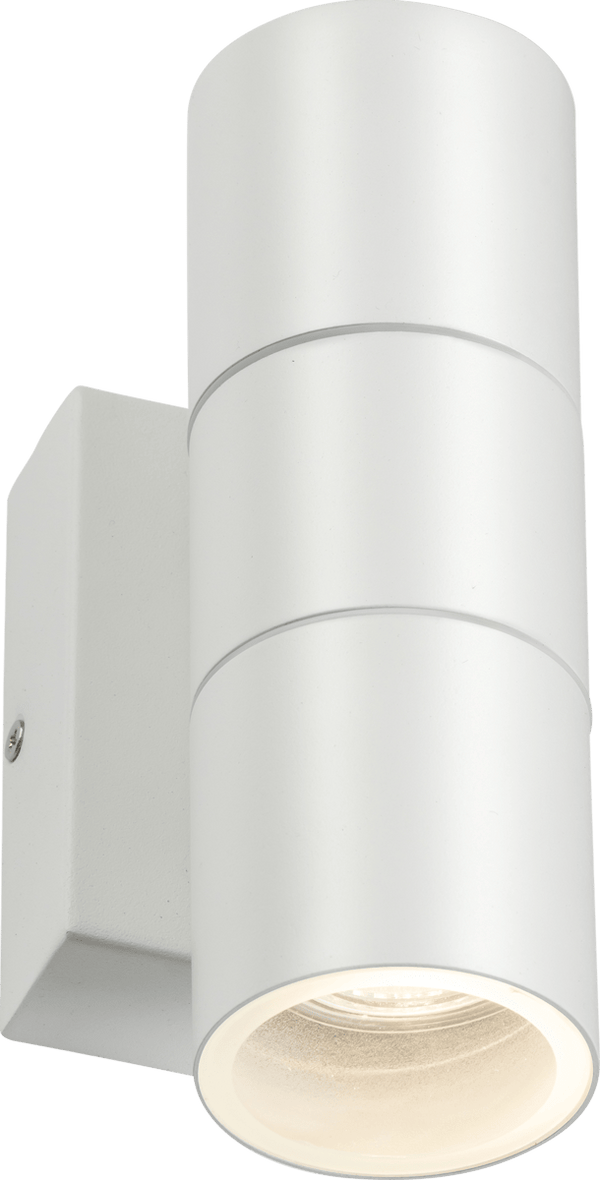 Knightsbridge MLA OWALL2WP 230V IP54 GU10 Up and Down Wall Light with Photocell Sensor - White - Knightsbridge MLA - Falcon Electrical UK