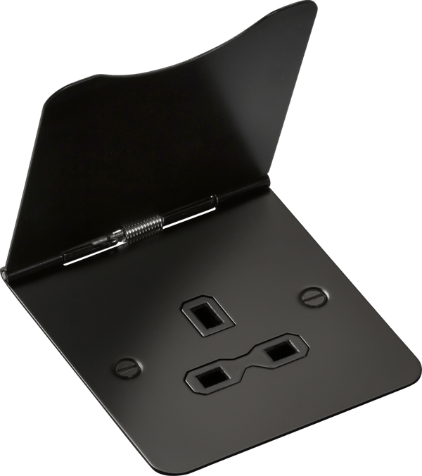 Knightsbridge MLA FPR7UMB 13A 1G unswitched floor socket - matt black - Knightsbridge MLA - Falcon Electrical UK