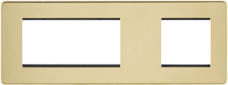 Knightsbridge MLA SF6GPB Screwless 6G Modular Faceplate (2G + 4G) - Polished Brass - Knightsbridge MLA - Falcon Electrical UK