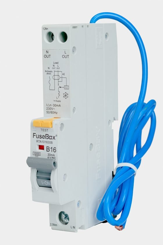 Fusebox RTA101630B 3 Phase,RCBO, 16A 30mA 10kA Type A Curve B - Fusebox - Falcon Electrical UK