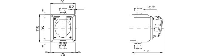 Gewiss GW62401 10°, 16A, 2P+E Angled Surface Mounting Socket 4H Outlet 100-130V - Gewiss - Falcon Electrical UK