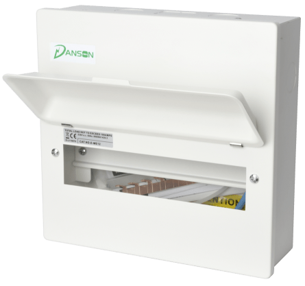 Danson E-MR084 8 Module Cons. Unit with 100A, 30mA Type A Incomer w- 6 Usable Ways - Danson - Falcon Electrical UK