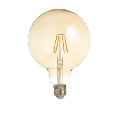 Searchlight L4547-6WW DIMMABLE LED FILAMENT GLOBE LAMP (125MM) AMBER GLASS, E27 6W - Searchlight - Falcon Electrical UK