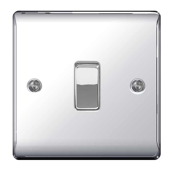 BG NPC13 Nexus Metal Polished Chrome Intermediate Switch, 10Ax 2 Way - BG - Falcon Electrical UK