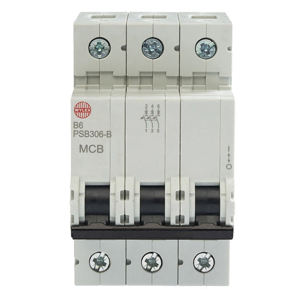 Wylex Legacy PSB306-B 6A, B-Type Triple Pole MCB - Wylex - Falcon Electrical UK