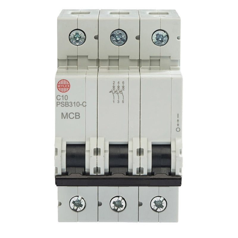 Wylex Legacy PSB310-C 10A, C-Type Triple Pole MCB - Wylex - Falcon Electrical UK