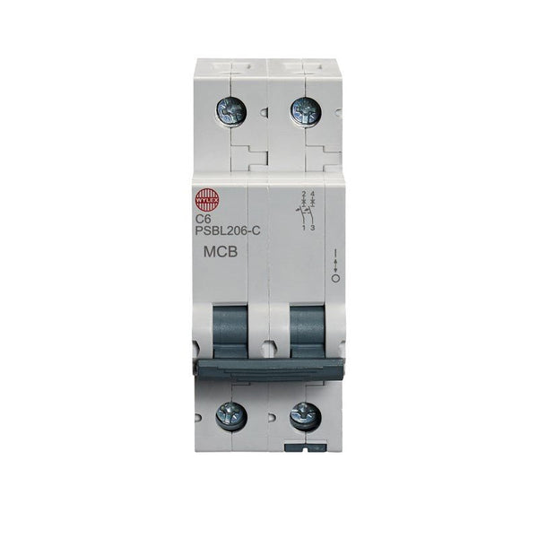 Wylex PSBL206-C 6A, C-Type Double Pole MCB - Wylex - Falcon Electrical UK